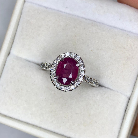 Kashmiri Pink Sapphire - 925 Sterling Silver - Ring