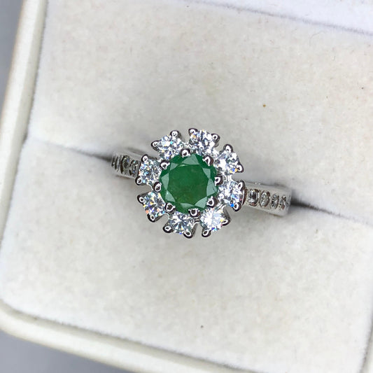 Zambian Emerald - 925 Sterling Silver - Ring