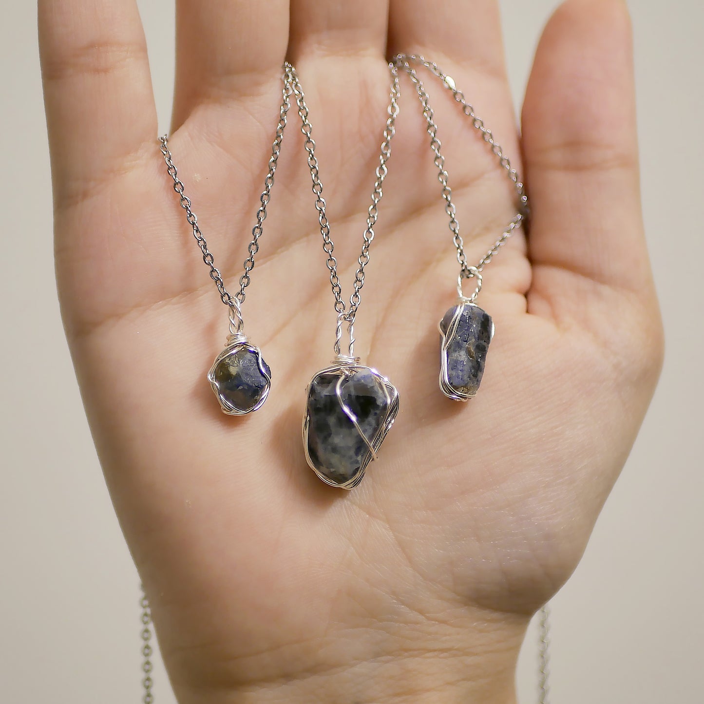 Blue Sapphire - Raw Stone Pendants