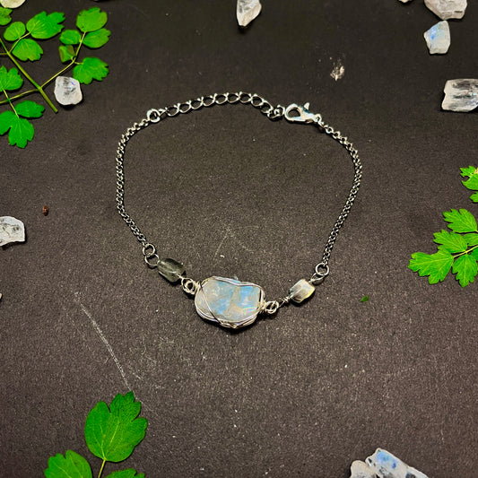 Moonstone - Labradorite - Stone Bracelet