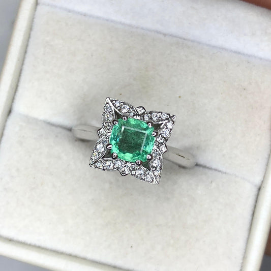 Panjhsir Emerald - 925 Sterling Silver - Ring