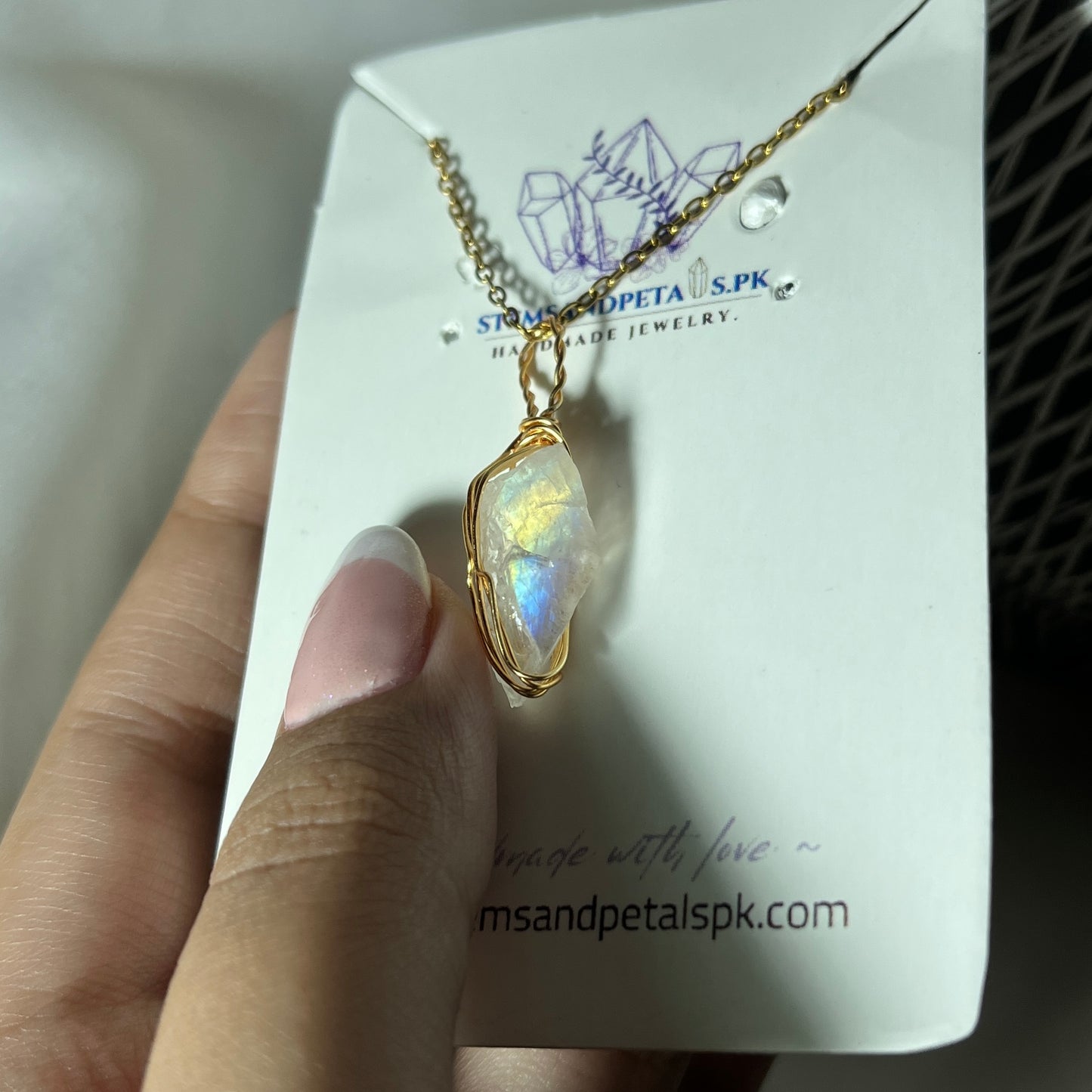 Moonstone Raw - Stone Pendant