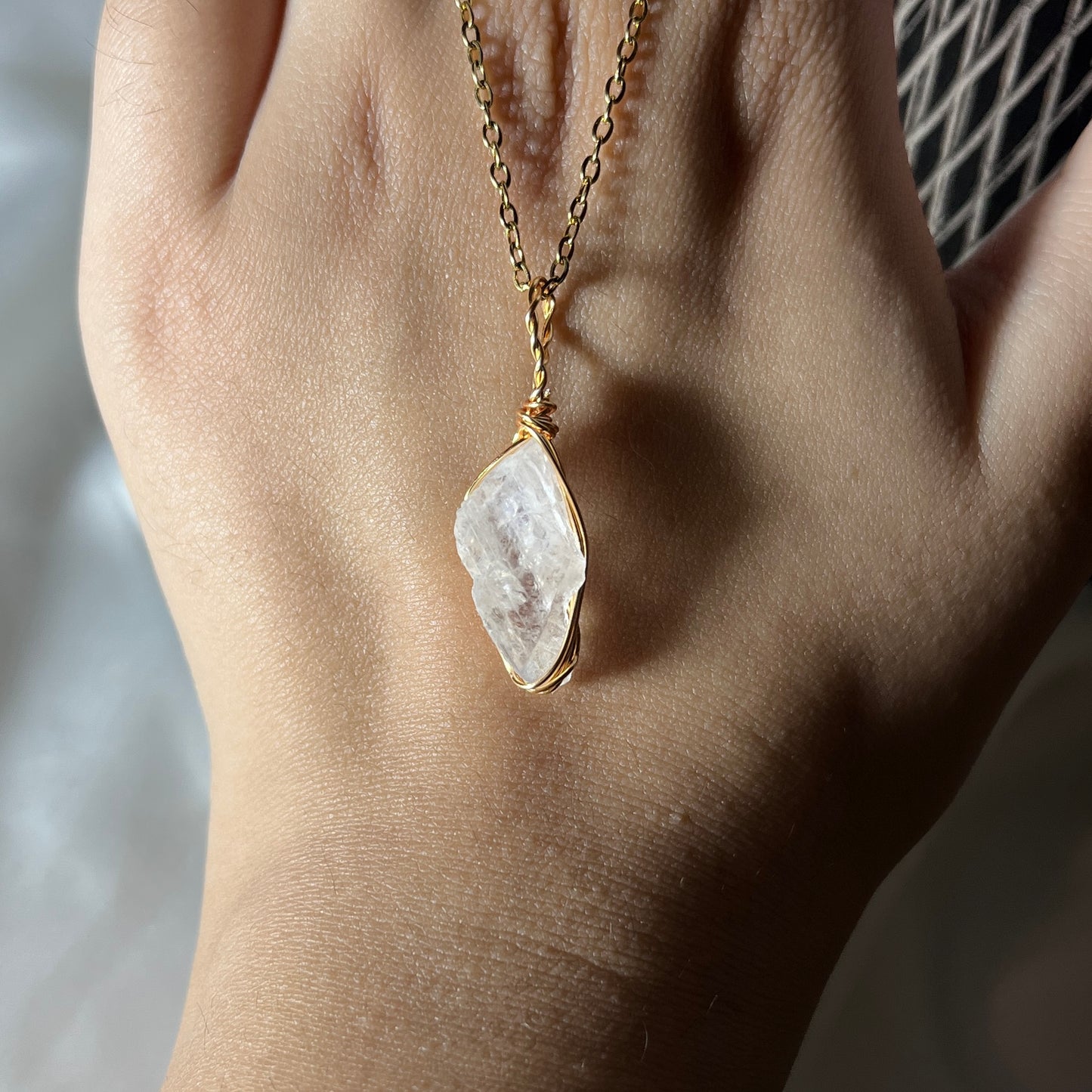 Moonstone Raw - Stone Pendant