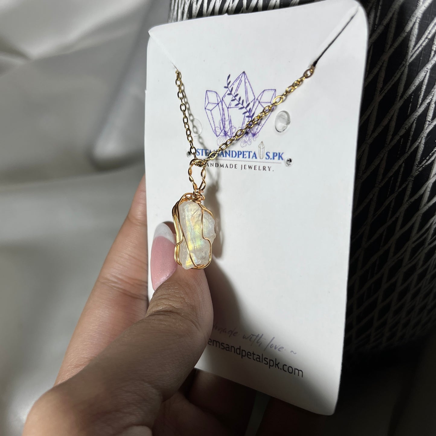 Moonstone Raw - Stone Pendant