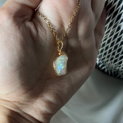 Moonstone Raw - Stone Pendant