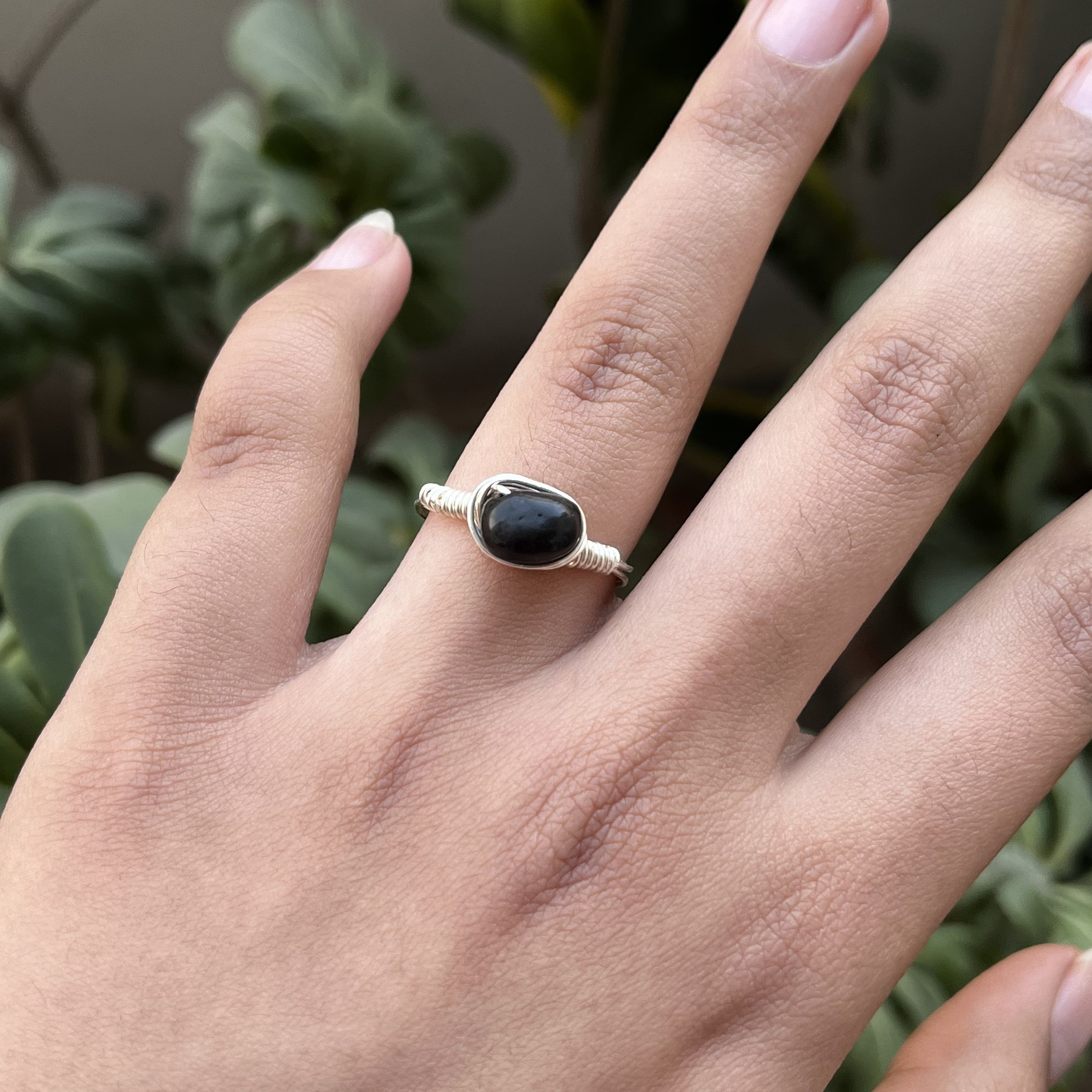 Obsidian on sale stone ring