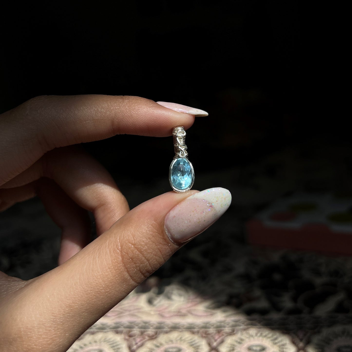 Aquamarine - Cut - Stone - Pendant