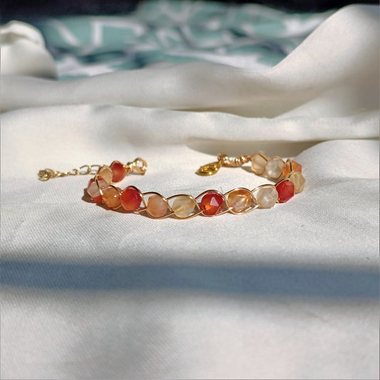 Carnelian - Braided - Stone - Bracelet!