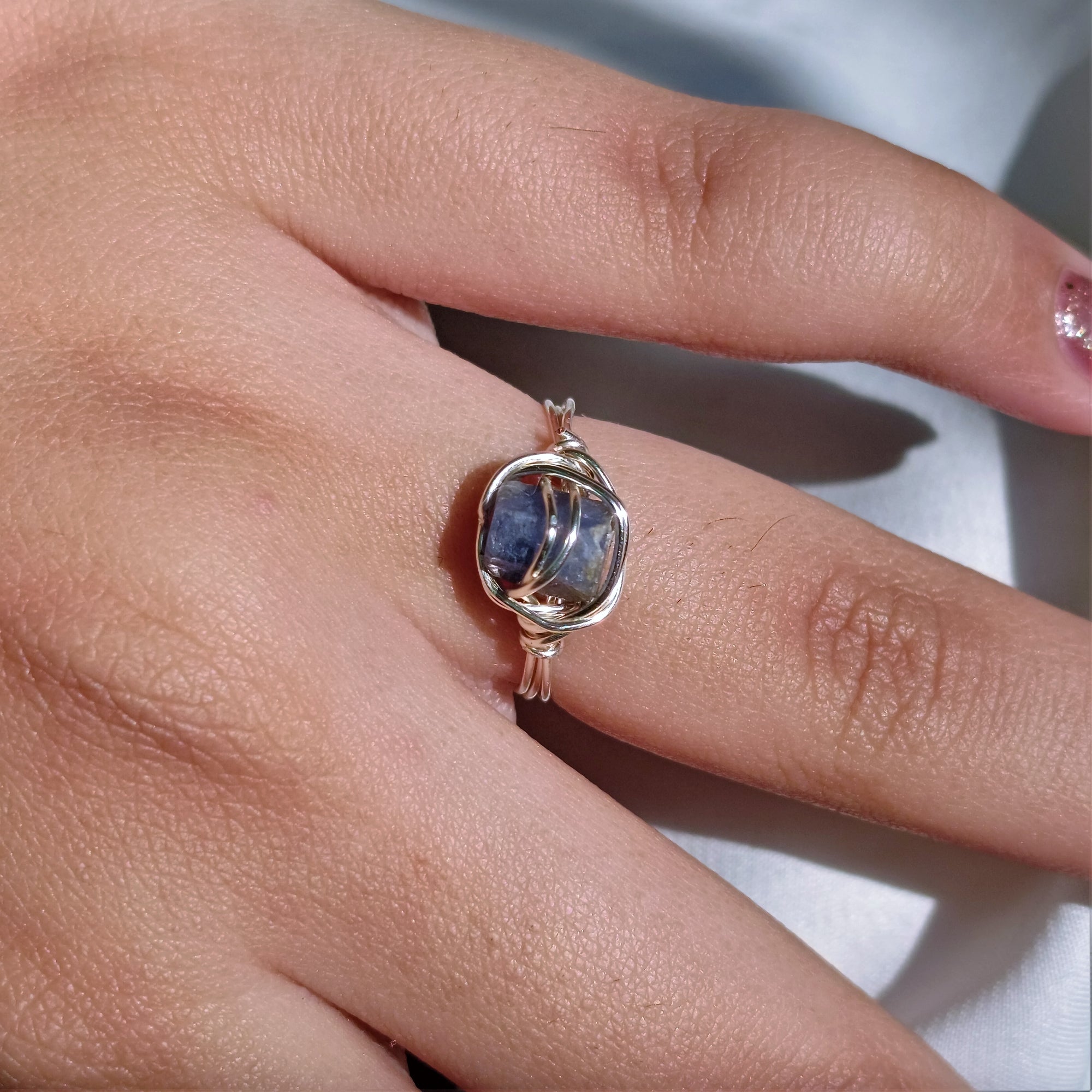 Raw sapphire store ring