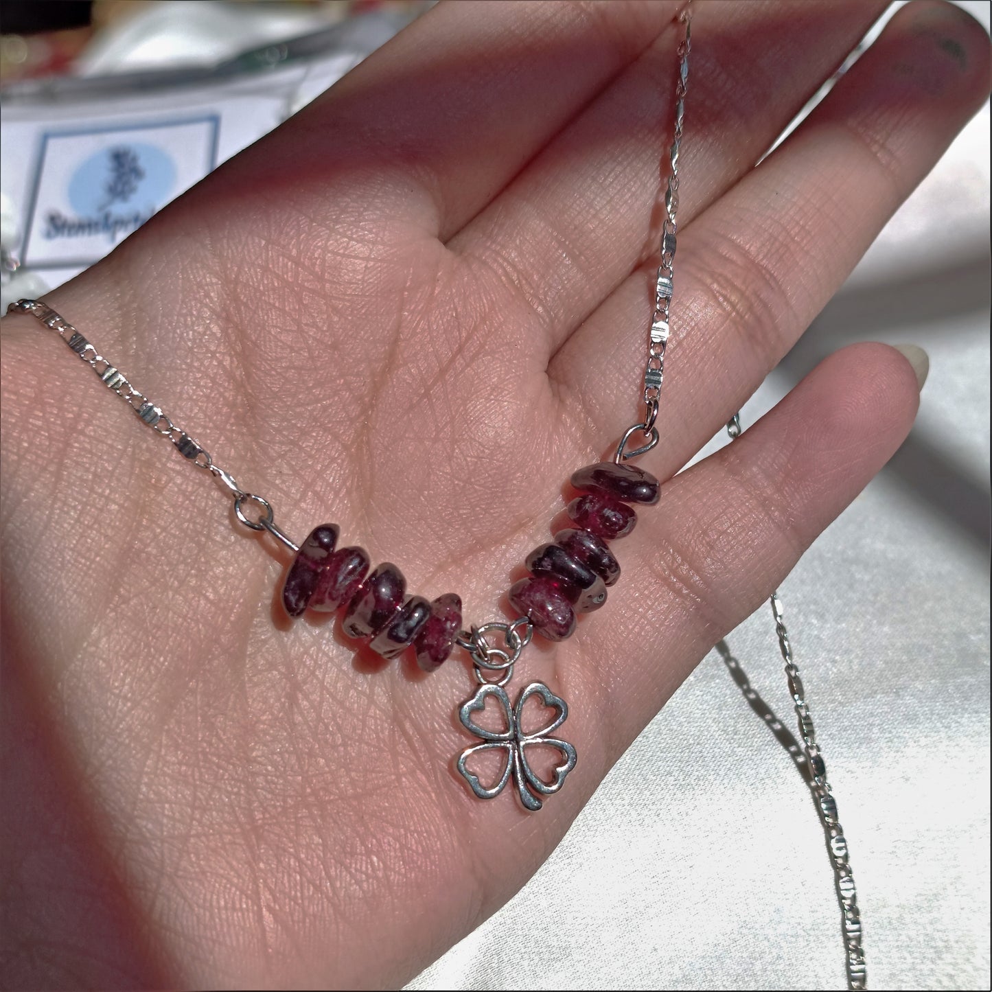 Garnet - Tumbled - Stone - Jewelry Set