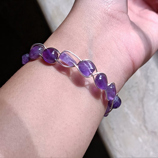 Amethyst - Braided - Stone - Bracelet!